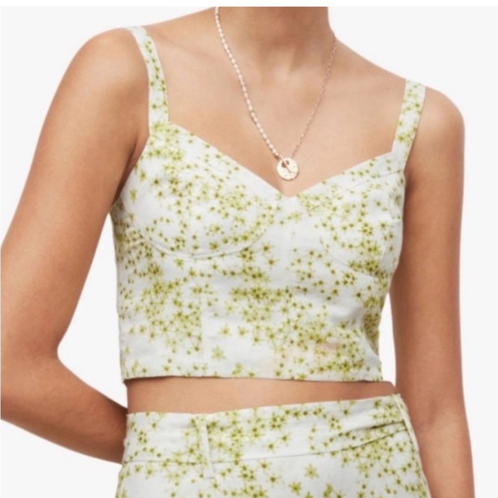 All Saints Cassi Amanzi White And Green Top